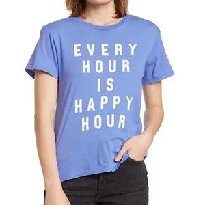 WILDFOX Happy Hour Keke t-shirt in Baja blue size small new with tags NWT